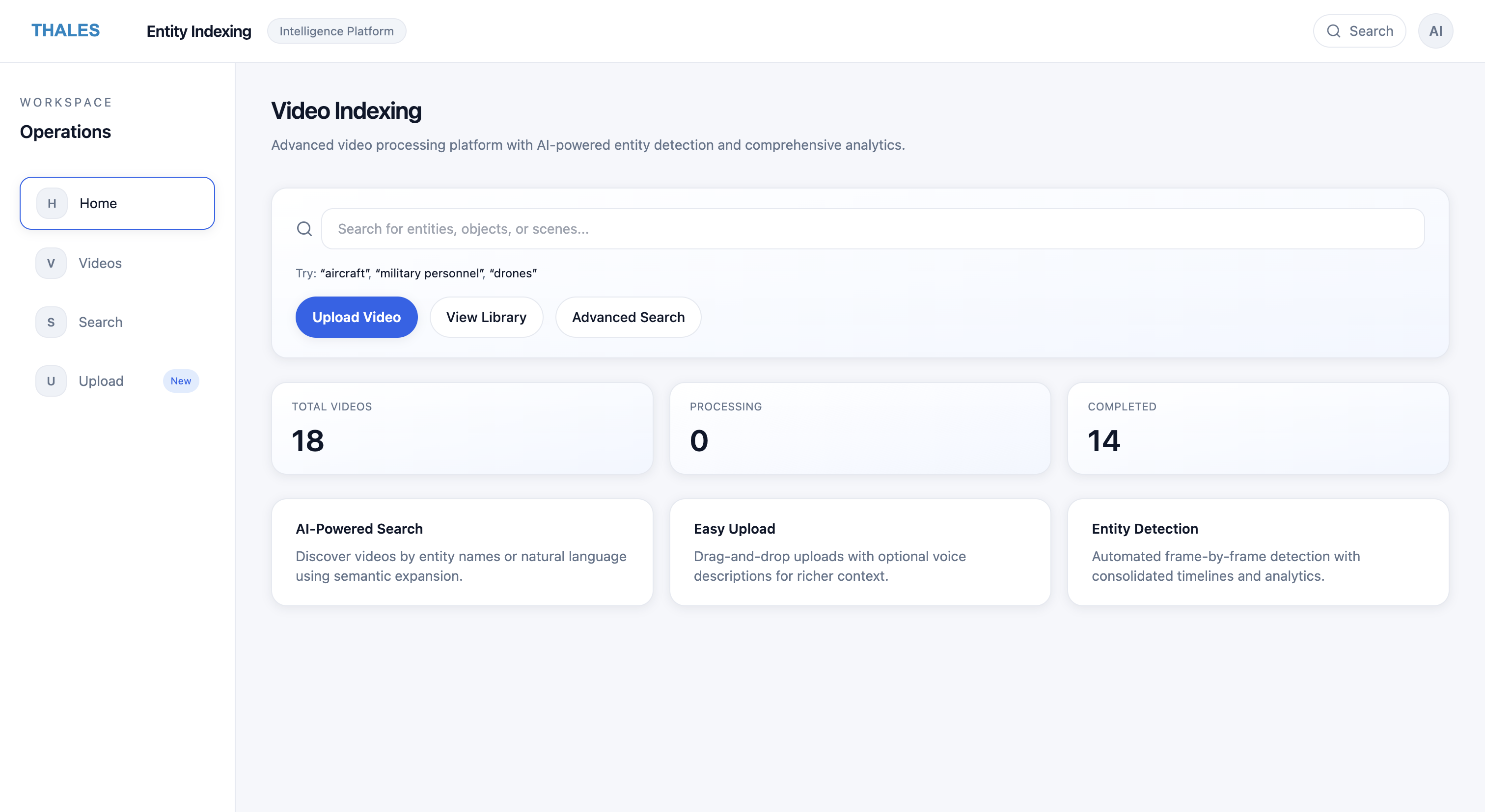 Thales Video Intelligence Indexing Platform